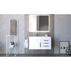 Castello Usa Amazon 36" Wall Mounted White Vanity With White Top And Chrome Handles CB-MC-36W-CHR-2056L-WH